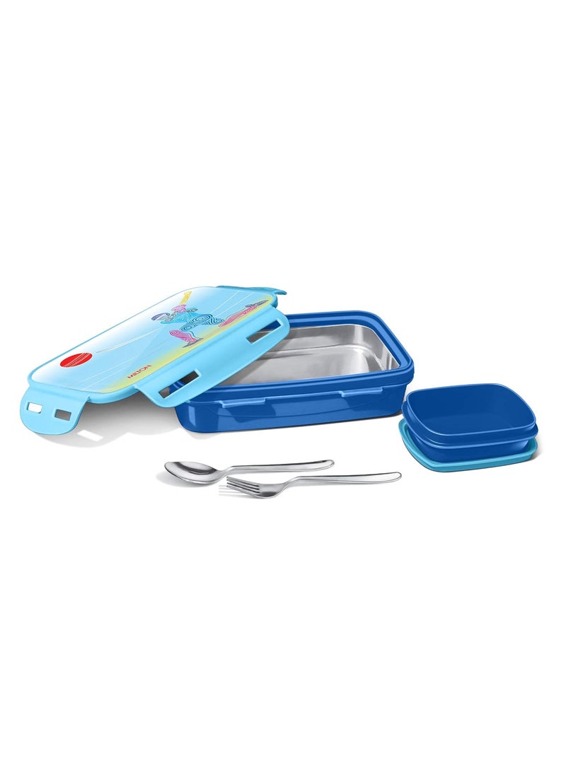 MILTON Steely Insulated Tiffin Box, Blue, 700 ml