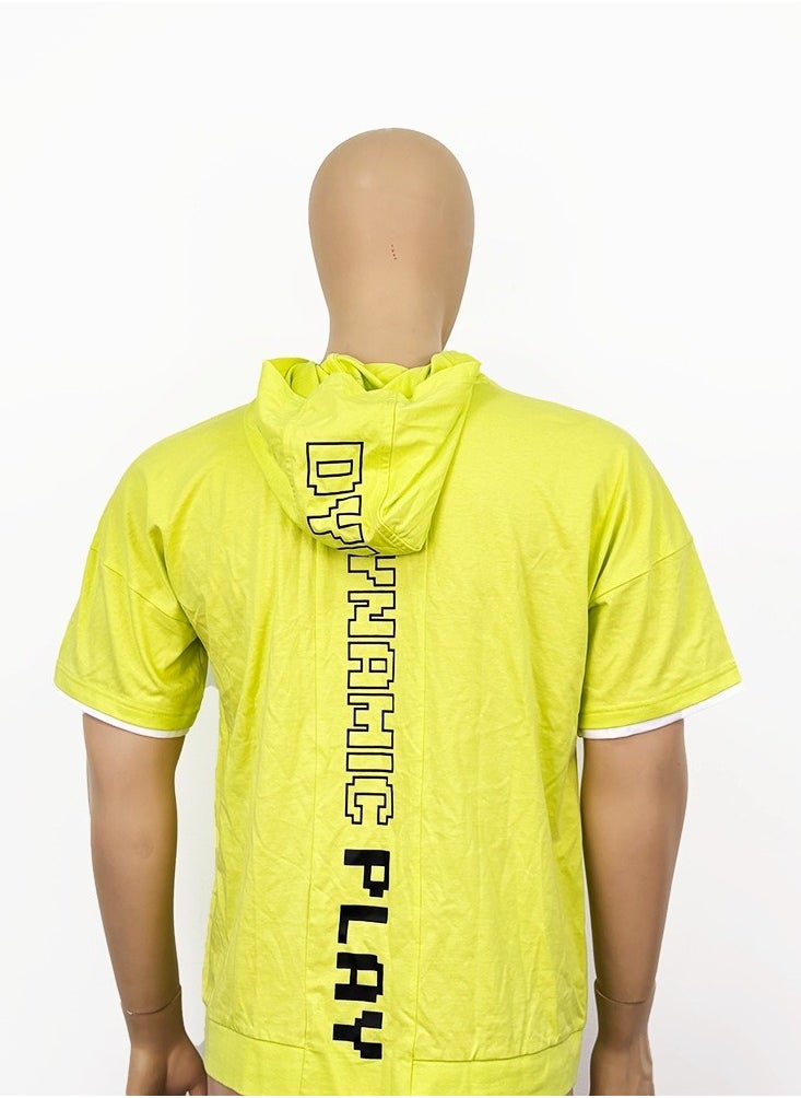 Men's Hoodie Halfsleeves T-shirt