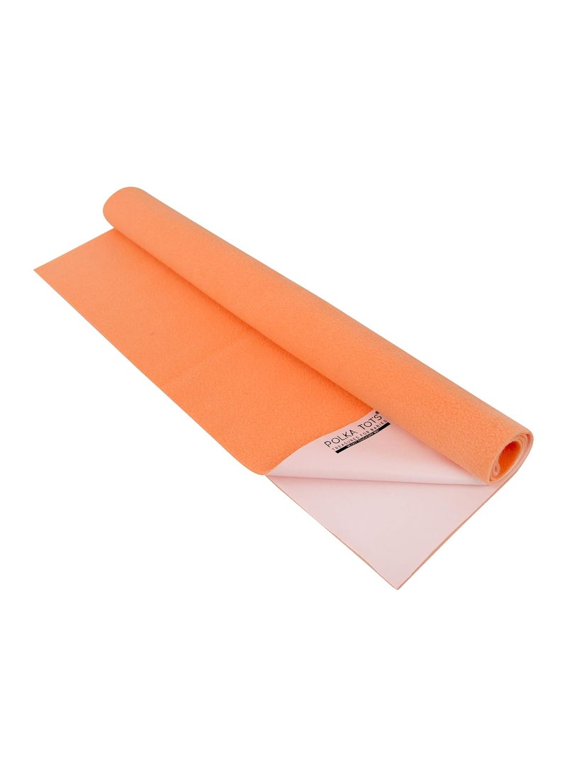 POLKA TOTS Waterproof & Reusable Baby Bed Protector Absorbent Mat Dry Sheet for New Born Infants, Pack of 2 (SkyBlue & Peach, 70 X 100 CM, Medium)
