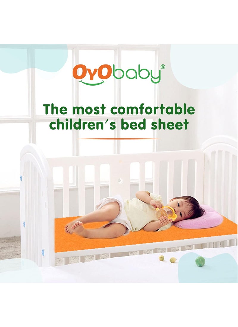 OYO BABY 100% Waterproof Polycotton Toddler Baby Dry Sheet, Extra Absorbent Infant bed sheet for New Born & Toddler Baby, Baby Bed Protector for Toddler Children, Medium Size, 100 X 70 cm, Light Green
