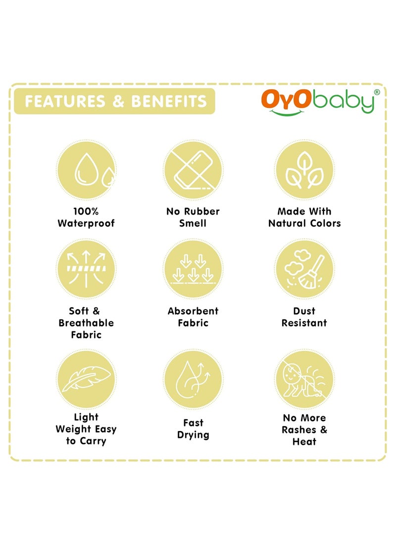 OYO BABY 100% Waterproof Polycotton Toddler Baby Dry Sheet, Extra Absorbent Infant Bed Sheet for New Born & Toddler Babies, Baby Bed Protector for Toddler Children, Medium Size, 100 X 70 cm, Yellow