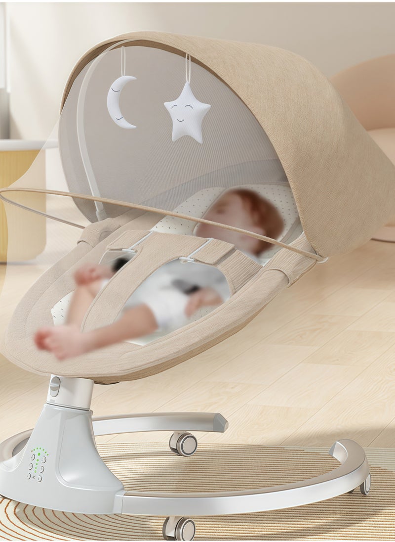 Baby Electric Rocking Chair, Portable Swing for Boys And Girls, Indoor Baby 5-speed Rocking Chair, 3-speed Adjustment, Baby Rocking Chair With Music And Bluetooth, With Doll Pendant