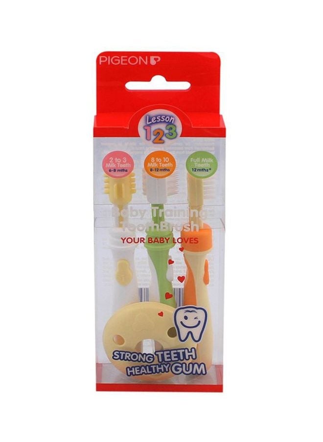 3-Piece Lesson 123 Training Toothbrush Set, 6+ M - Multicolor