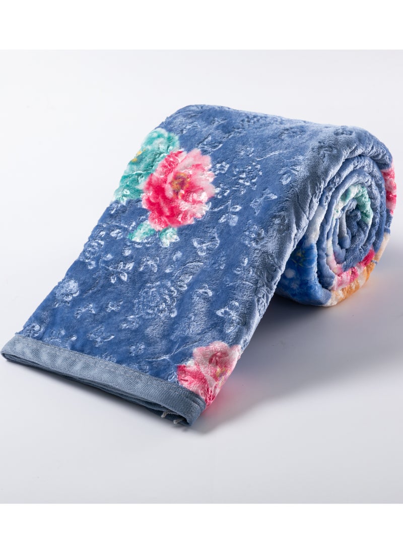 Single Ply Premium Cloudy Blanket Made by 100% Polyester SPUN YARN Obtained from Virgin Polyester Which is Suitable for winter and Rainy Season 155X210CM 5.5LB