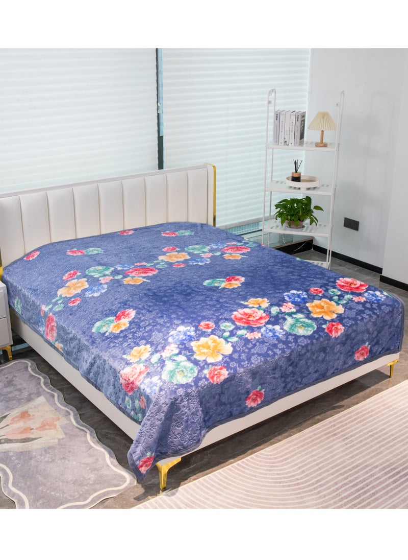 Single Ply Premium Cloudy Blanket Made by 100% Polyester SPUN YARN Obtained from Virgin Polyester Which is Suitable for winter and Rainy Season 155X210CM 5.5LB