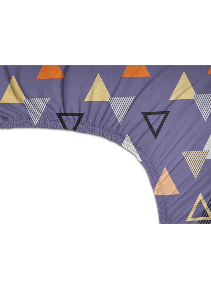 BSB HOME Premium Cotton Elastic Fitted Bedsheets with 2 King Size Pillow Covers | Double Bed with All Around Elastic 180 TC Supersoft | (72