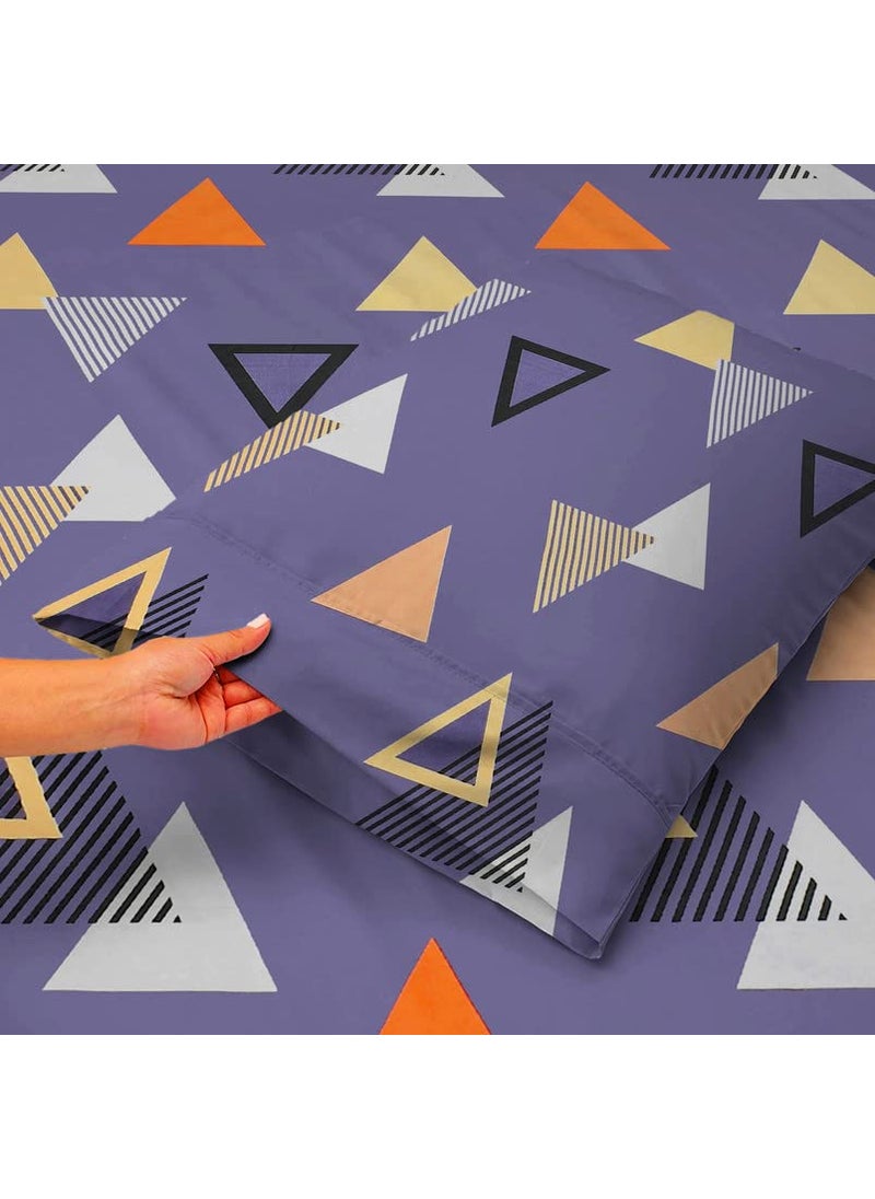 BSB HOME Premium Cotton Elastic Fitted Bedsheets with 2 King Size Pillow Covers | Double Bed with All Around Elastic 180 TC Supersoft | (72