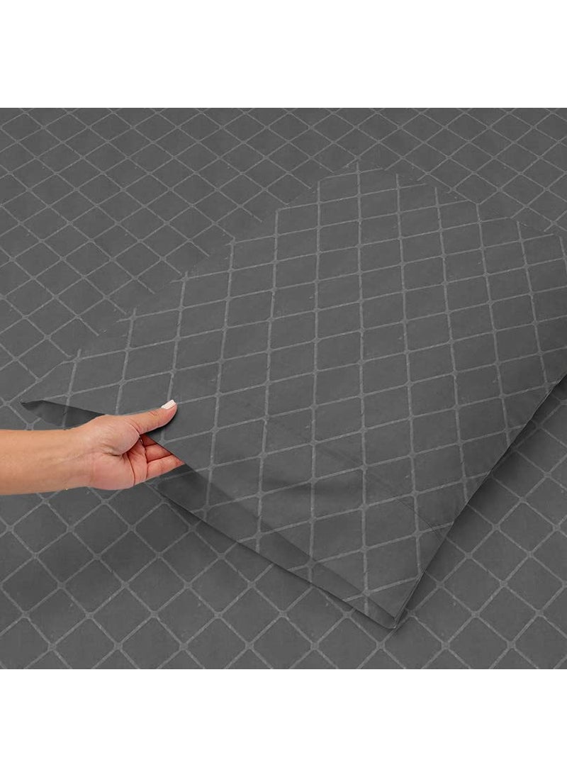 BSB HOME Premium Cotton Elastic Fitted Embossed Linen Bedsheets with 2 King Size Pillow Covers | Double Bed with All Around Elastic 210 TC Supersoft | Size - King Size 78X72+10 Inches, Grey