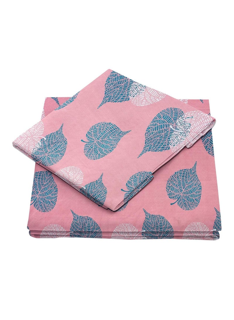 BSB HOME Premium Double Bedsheet with 2 Pillow Covers - 180 TC Supersoft 100% Glace Cotton - Breathable & Wrinkle Free - 3 Pcs Set,Floral | Light Pink and Green - Prime Collections