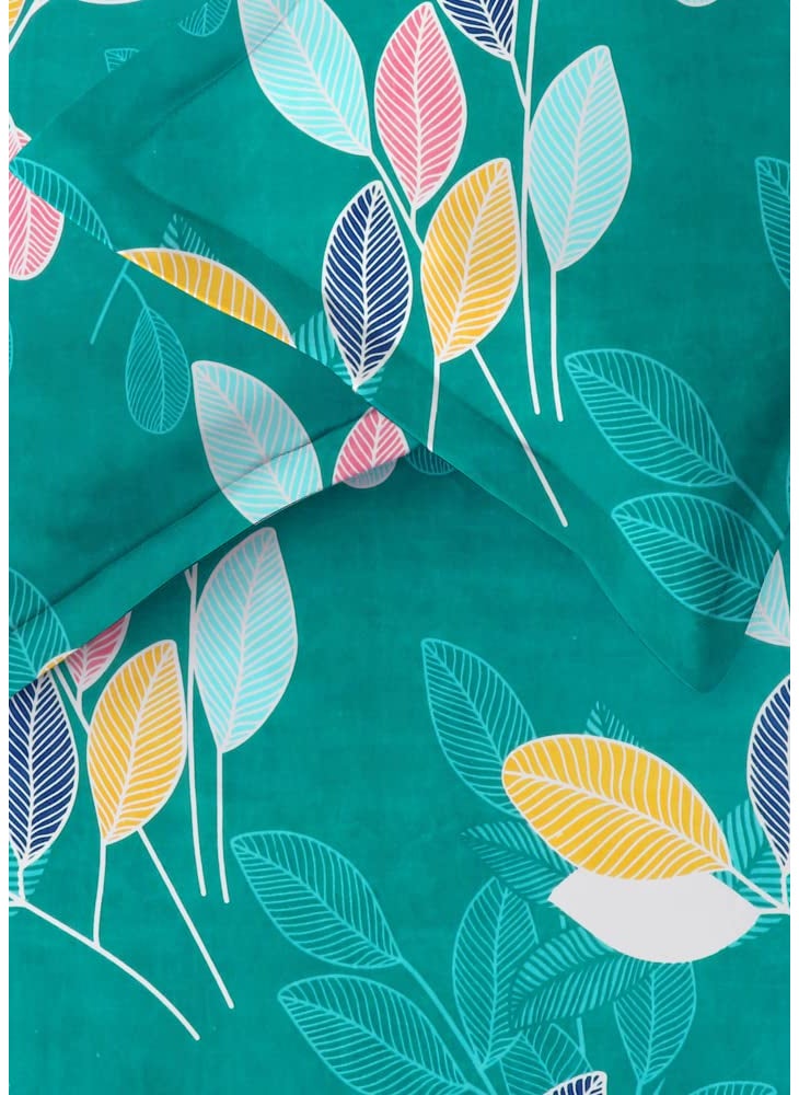 BSB HOME Style Cotton Feel Glace Cotton Elastic Fitted Printed King Size Double Bed Bedsheet with 2 Pillow Cover (78