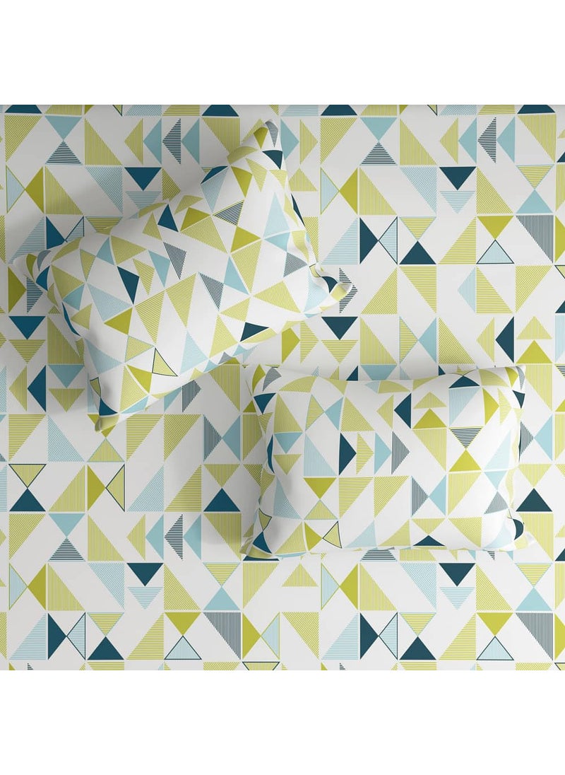 Wakefit Bedsheet for Queen Size, Bedsheet Queen Size Bed Cotton, Fitted Bedsheets Queen Size Cotton, 144 TC 100% Cotton with 2 Pillow Covers (Elastic Fitted Sheet 78x60 : Maze), Maze-multicolor