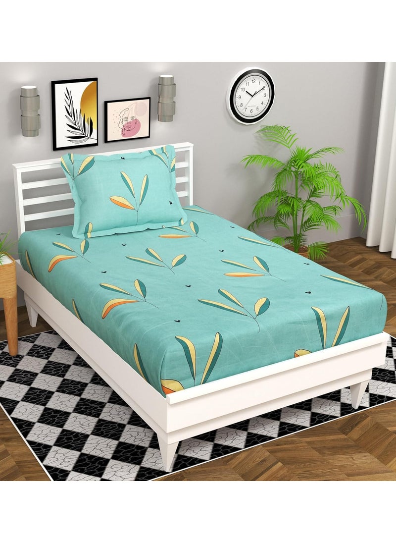 BSB HOME Single Bedsheet Combo (Pack of 4) | Soft Brushed Microfiber 144 TC - Set of 4 bedsheet with 4 Pillow Cover - Breathable & Wrinkle Free - 8 Pcs Set | Multicolour,Floral