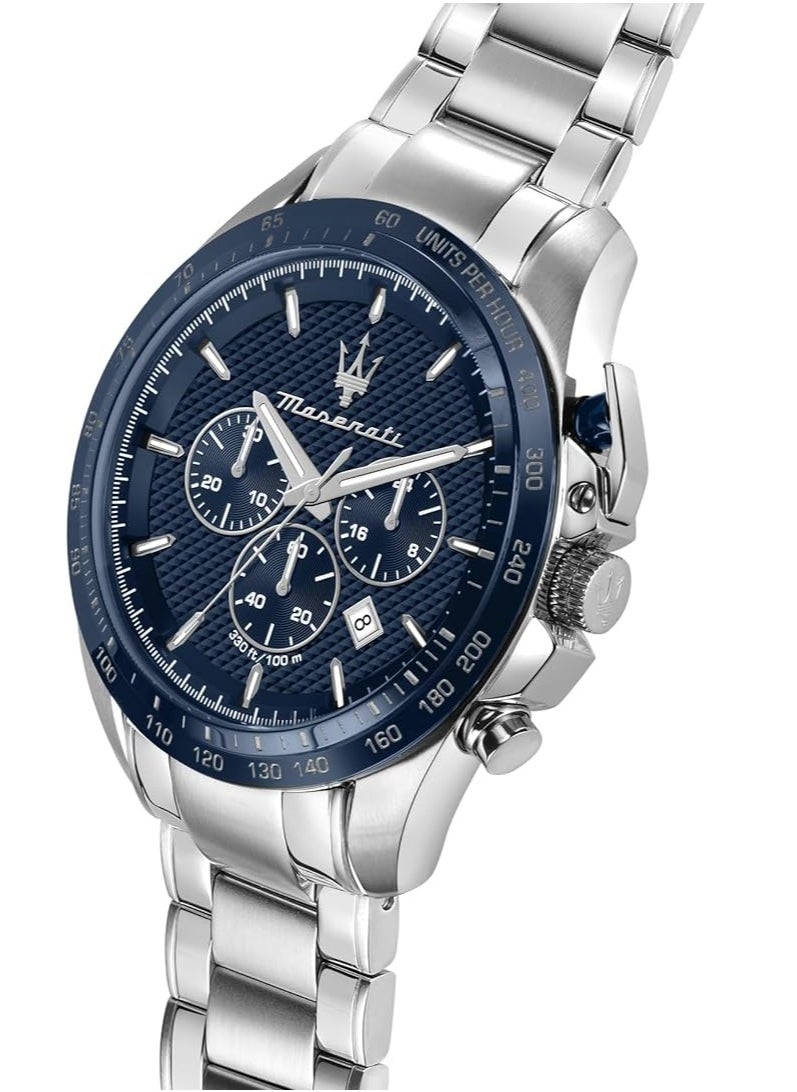 Maserati R8873612043 TRAGUARDO 45 mm Chronograph Men's Watch, Silver, Chronograph