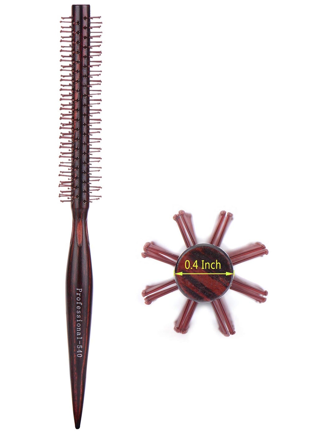 PERFEHAIR Small Mini Round Hair Brush Nylon Bristles, Short Hair Blow Drying Styling Roll Hairbrush