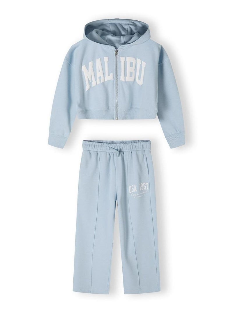 KIds Cropped Zip Through Hoodie and Wide Leg Jogger Set