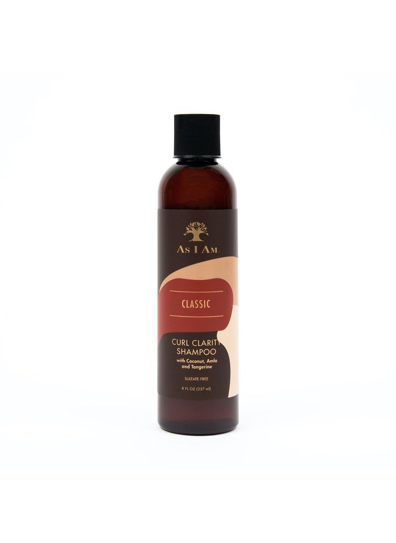 As I Am Curl Clarity Shampoo  8 ounce  with Coconut Amla  Tangerine  Gently Cleanses Curly Hair  Vegan  Cruelty Free  Sulphate Free  Parabens Free  Phthalate Free