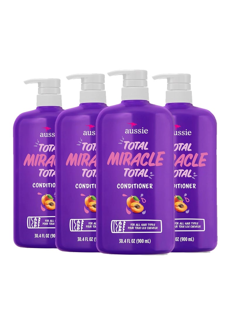 Aussie Total Miracle 7 Benefits Hair Conditioner for Damaged Hair for All Hair Types ParabenFree 304 fl oz 4pack