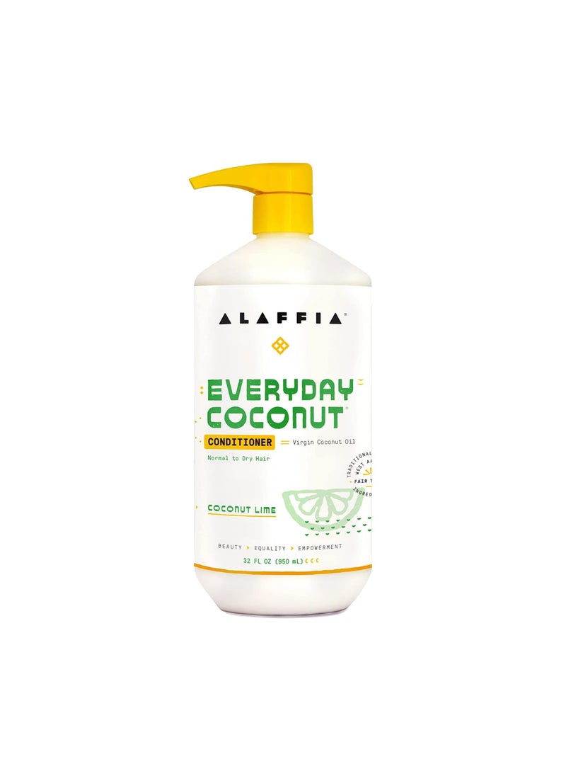 Alaffia Everyday Coconut Lime Conditioner for Normal to Dry Hair  Moisturizing Support with Ginger Coconut Oil and Shea Butter Fair Trade 32 Fl Oz