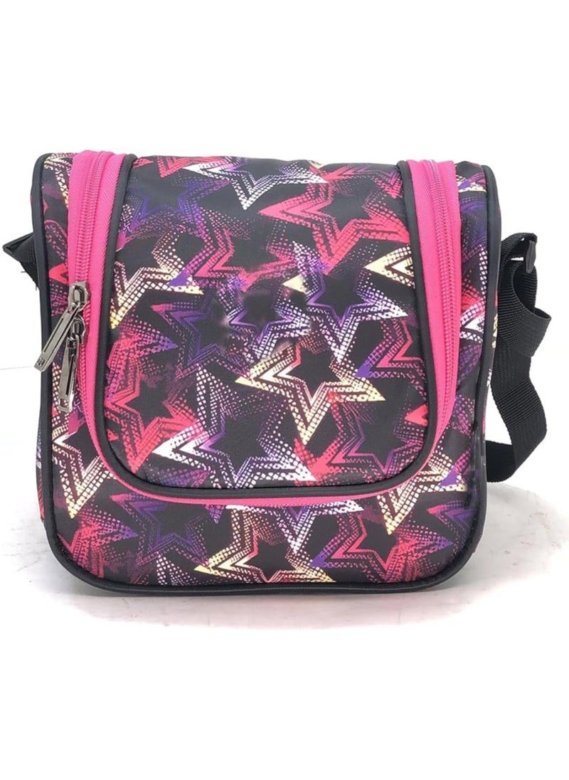 ABSTRACT/GEOMETRIC PRINTED 3 BIG WHEEL TROLLEY BAG FOR KIDS INCLUDE LUNG BAG AND PENCIL POUCH