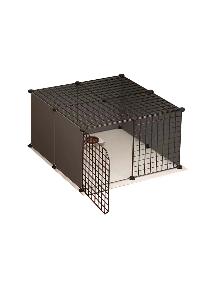DIY Pet Playpen Crate Pet Cage Kennel Puppy Playpen Pet Portable Metal Wire Yard Fence Indoor 72*72*47cm