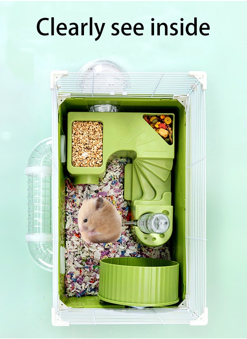 Portable Hamster Cage Small Animal Cage Small Animal Cage with Portable Carry Handle Room with Wheel Food Dish Water Bottle