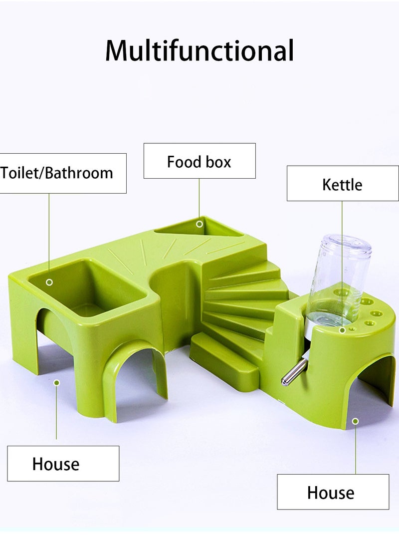 Portable Hamster Cage Small Animal Cage Small Animal Cage with Portable Carry Handle Room with Wheel Food Dish Water Bottle