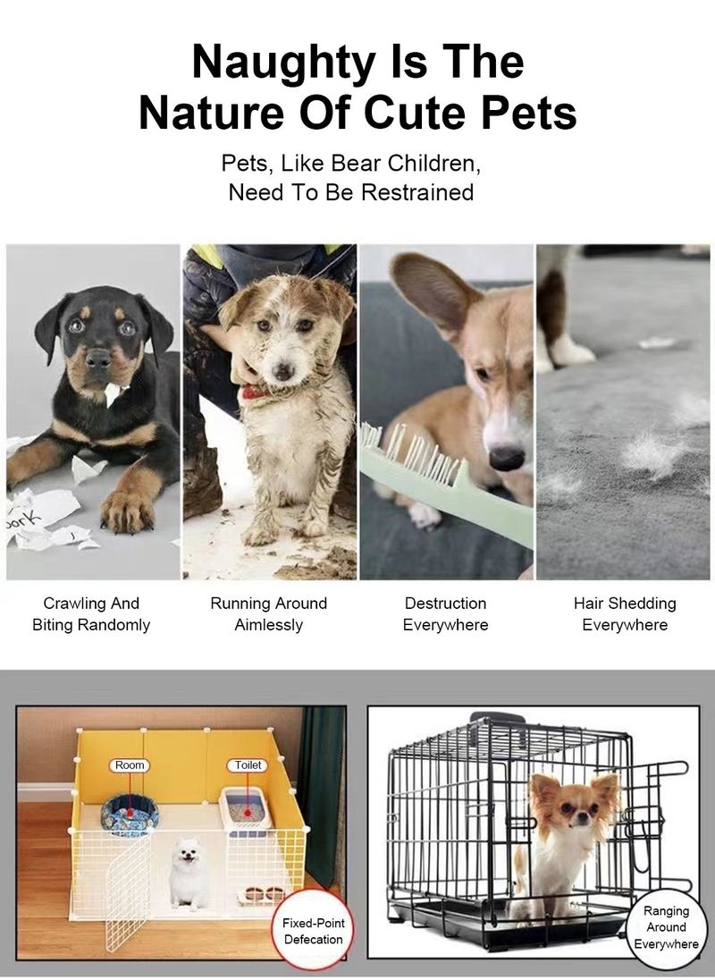 DIY Pet Playpen Crate Pet Cage Kennel Puppy Playpen Pet Portable Metal Wire Yard Fence Indoor 72*72*47cm