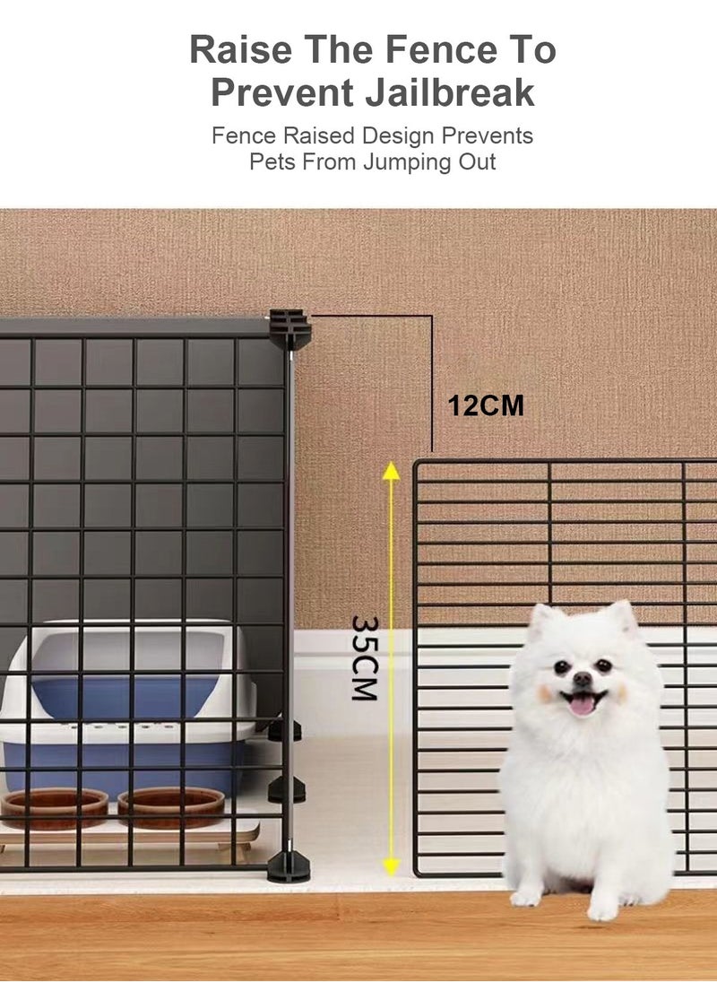 DIY Pet Playpen Crate Pet Cage Kennel Puppy Playpen Pet Portable Metal Wire Yard Fence Indoor 72*72*47cm