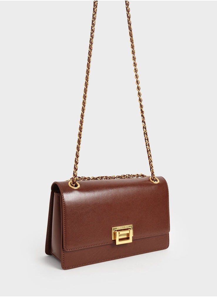 Charles & Keith Chain Small Square Bag Shoulder Bag Crossbody Bag