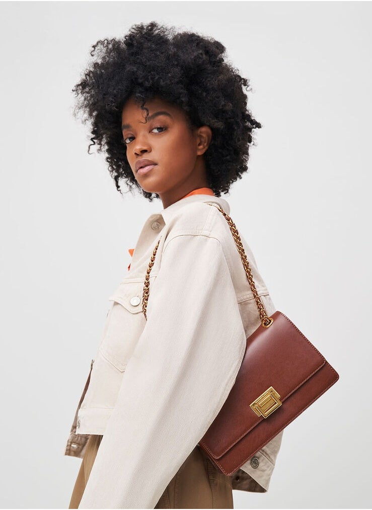 Charles & Keith Chain Small Square Bag Shoulder Bag Crossbody Bag