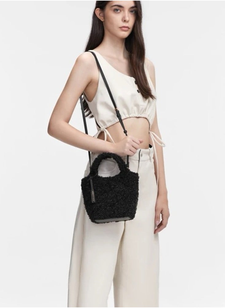 Charles & Keith - Arlys faux wool tote.