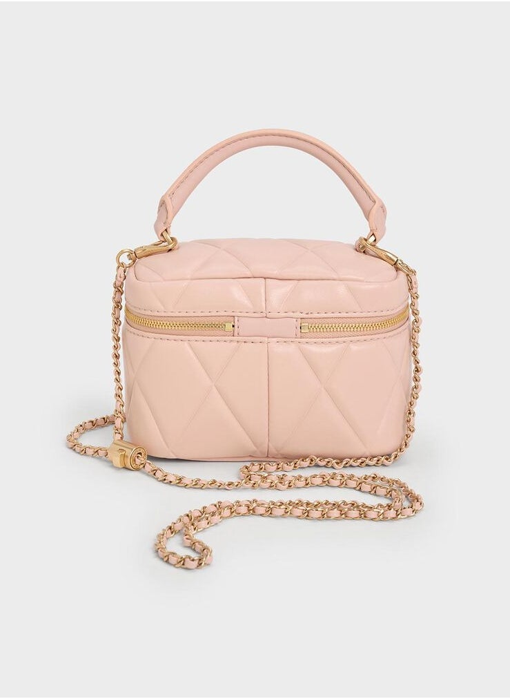 Charles & Keith Arwen Quilted Top Handle Vanity Bag