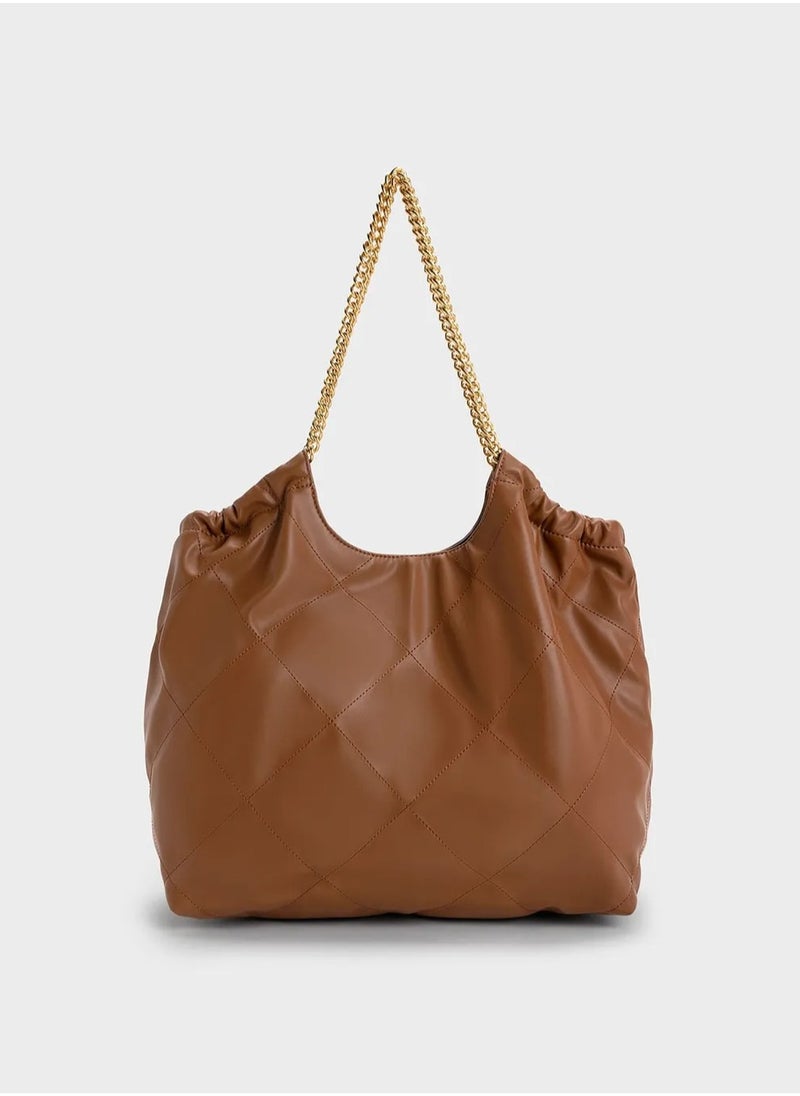 Braided Handle Tote Bag.