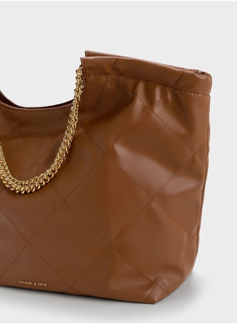 Braided Handle Tote Bag.