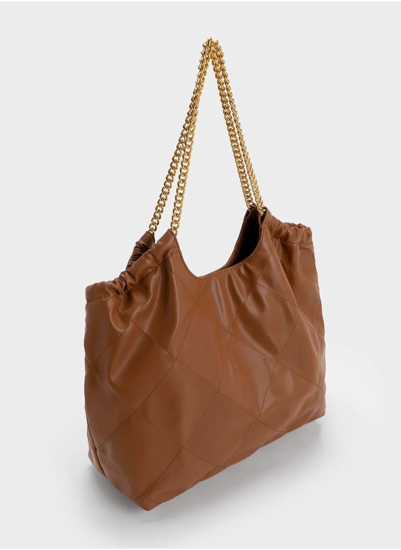 Braided Handle Tote Bag.
