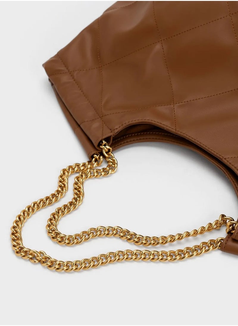 Braided Handle Tote Bag.