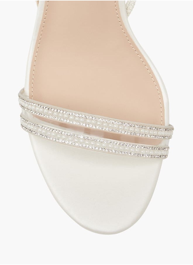 Women Embellished Slingback Sandals with Flared Heels