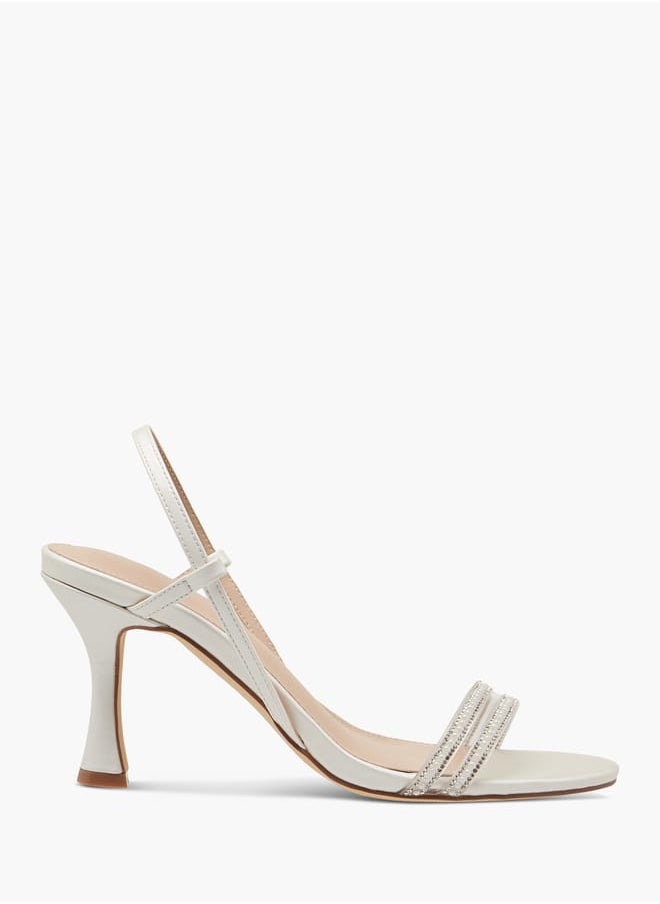 Women Embellished Slingback Sandals with Flared Heels