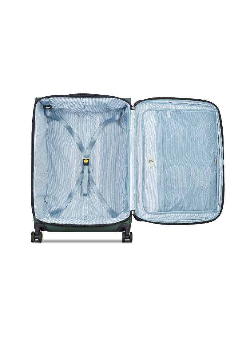 Turenne 2.0 76cm Softcase Expandable 4 Double Wheel Luggage Trolley- Green