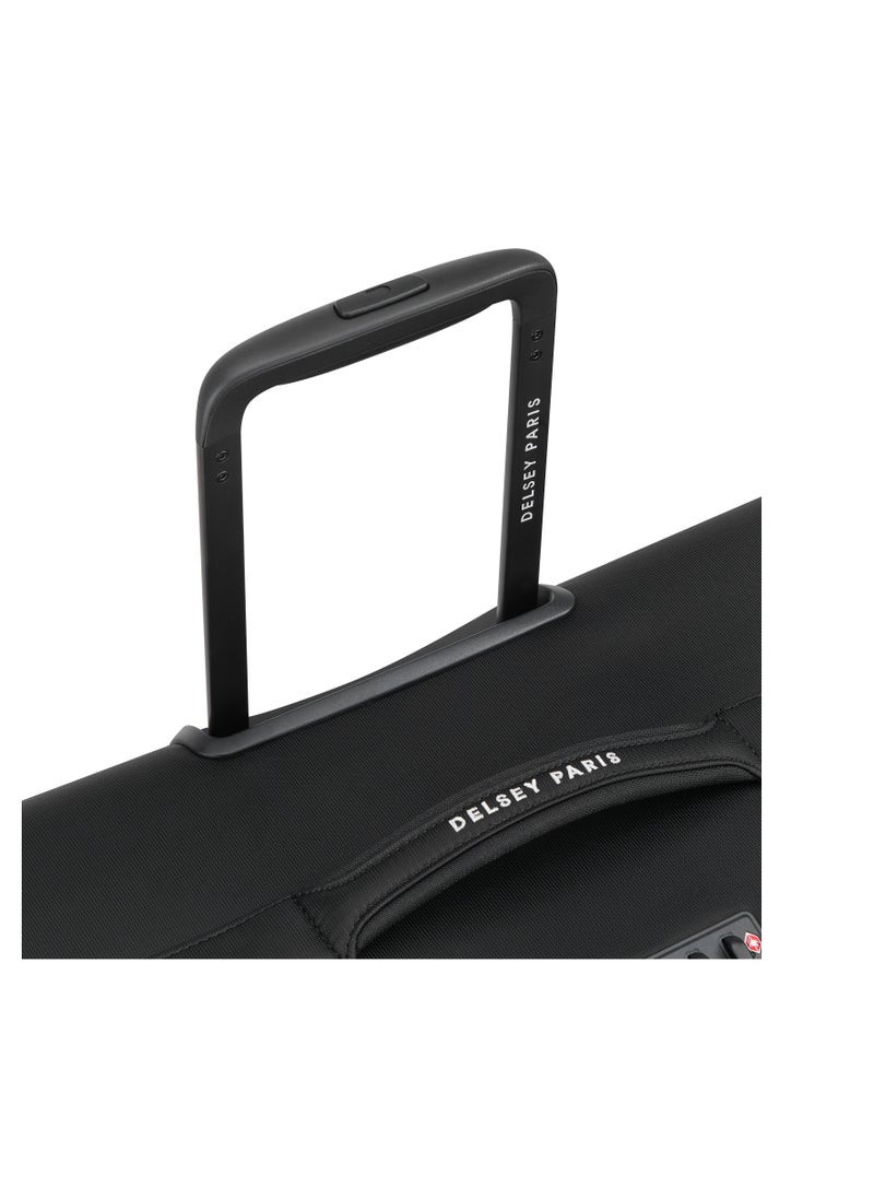 Brochant 3.0 77cm Soft Case Expandable 4 Double Wheel Luggage Trolley- Deep Black