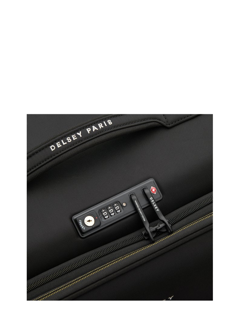 Brochant 3.0 77cm Soft Case Expandable 4 Double Wheel Luggage Trolley- Deep Black