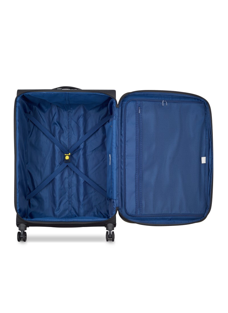 Brochant 3.0 77cm Soft Case Expandable 4 Double Wheel Luggage Trolley- Deep Black