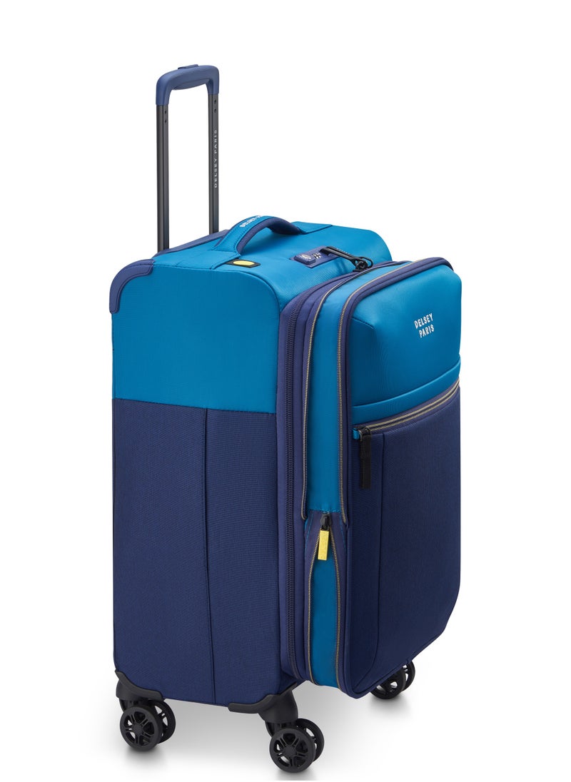 Brochant 3.0 55cm Soft Case Expandable 4 Double Wheel Luggage Trolley- Ultramarine Blue