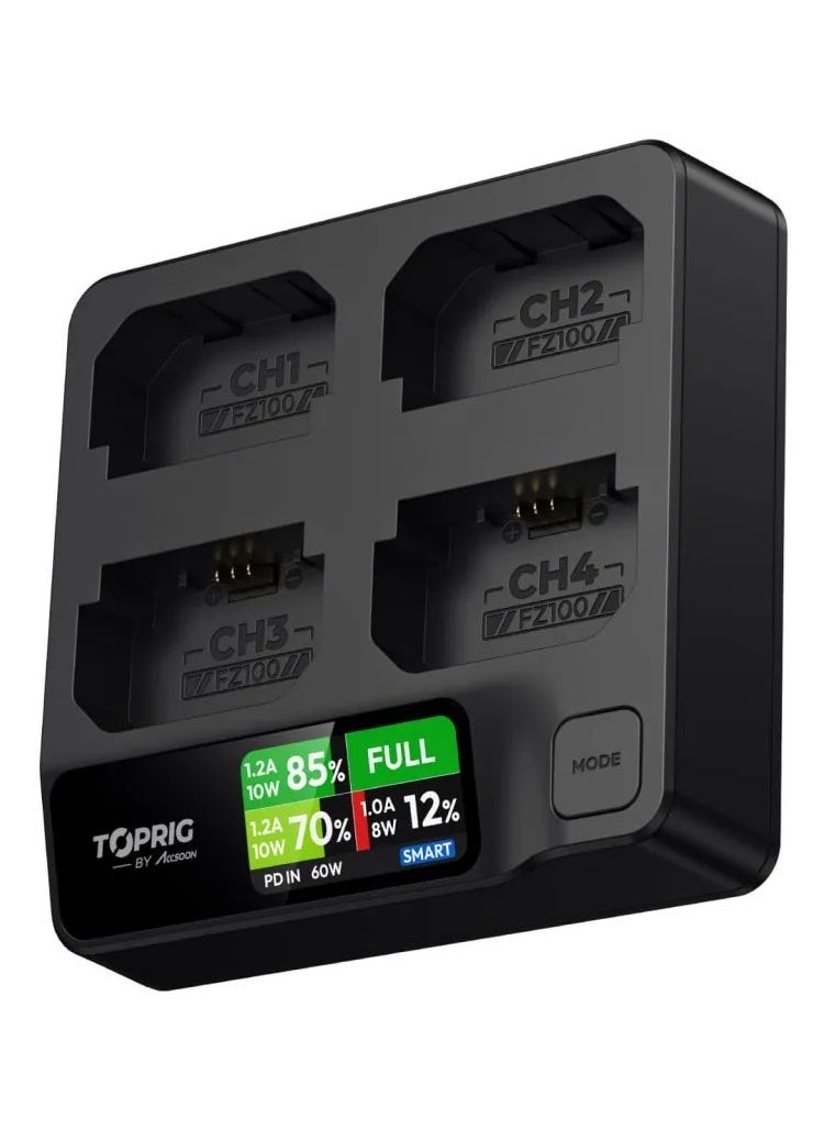 Accsoon TOPRIG 4-Bay NP-FZ100 Fast Charger