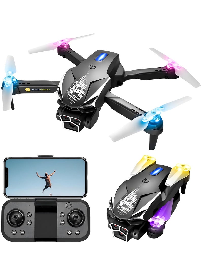 Drone with Camera for Adults – LU600 Entry-Level FPV Drone with WIFI, Gesture Photography, 540° Obstacle Avoidance, Brushless Motor, High-Altitude Hovering, Custom Route – Perfect Beginner Drone Gift for Adults – Black