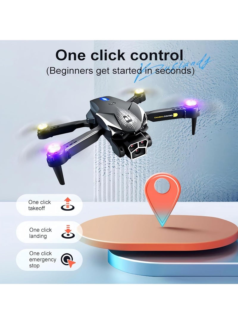 Drone with Camera for Adults – LU600 Entry-Level FPV Drone with WIFI, Gesture Photography, 540° Obstacle Avoidance, Brushless Motor, High-Altitude Hovering, Custom Route – Ideal Beginner Drone Gift for Adults – Black