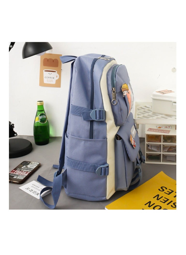 Girl  Large-capacity Schoolbag, Fashionable Campus Student Backpack 30*42*12CM + Handbag 28*4*30CM + Shoulder Bag 18*1*18CM + Pencil Case 22*4*5CM + Coin Bag Five-piece Set