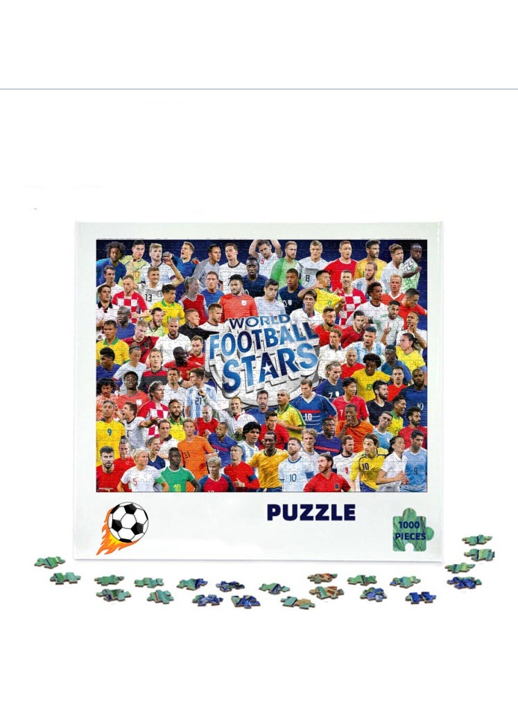 1000-Piece World Football Star Highlights Puzzle - A Stunning Puzzle Game for Football Fans’ Challenge and Enjoyment