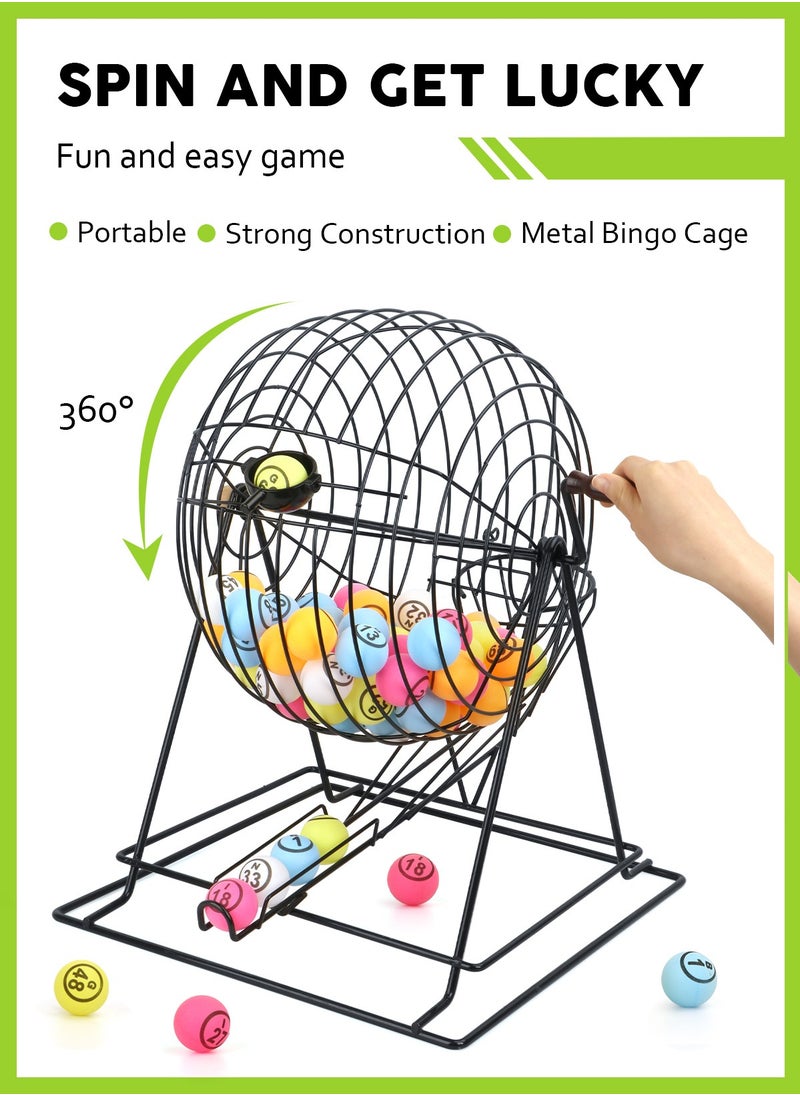 Big！Big！Super Big Bingo Game Set -18.9 Inch Extra Large Bingo Set - Best Board Games with Metal Bingo Cage and Balls Set with Bingo Cards - Bingo Games for Family - Bingo Sets for Adults Large Group
