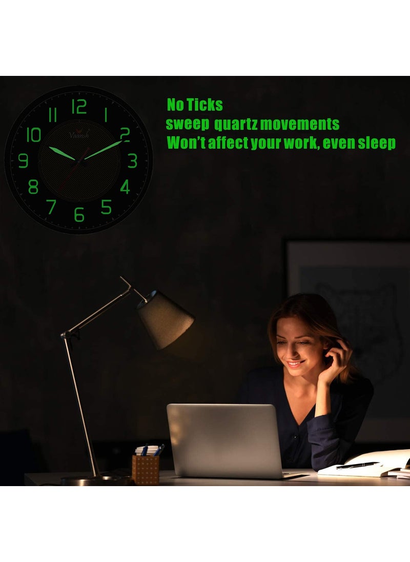 Ajanta Plastic Night Glow Analog Wall Clock Sweep Movement Radium Wall Clock (32X4X32 Cm) (Pearl White)